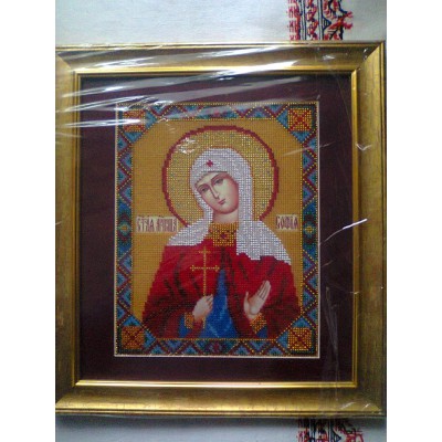 Martyr Sophia of Rome Beads Embroidered Icon